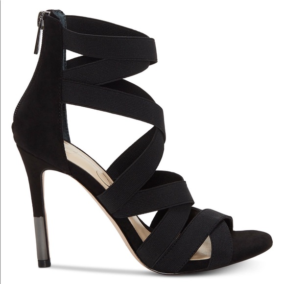 elastic strappy heels